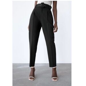 Zara black trousers with belt.